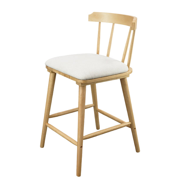English Elm Christopher Knight Home® - Olivia Set Of 4 Windsor-Style Indoor Wooden Counter Stools With Beige Upholstery For Cozy Charm N775P346246N-S4