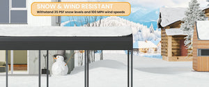 English Elm 12x20ft Steel Peak Roof Carport Heavy Duty Outdoor Shelter for Trucks Boats and Events W1820S00013