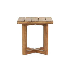 English Elm Set of 3 Solid Acacia Outdoor Lounge Chairs with Cushions and Slatted Side Table N769P303159A_2_74312.00