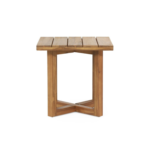 English Elm Set of 3 Solid Acacia Outdoor Lounge Chairs with Cushions and Slatted Side Table N769P303159A_2_74312.00