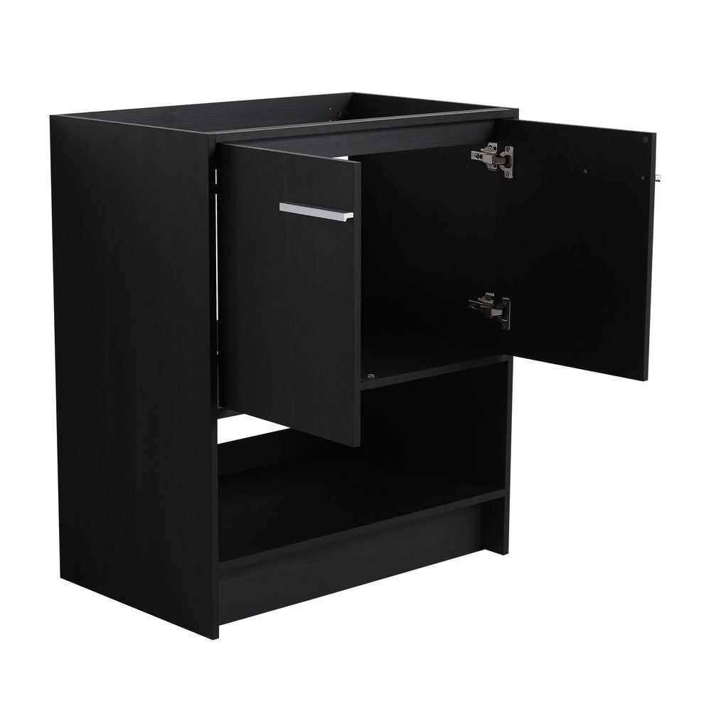 English Elm 30" Freestanding Bathroom Vanity With Soft Closing Doors & Integrated Ceramic Sink For Modern Spaces W1972S00018