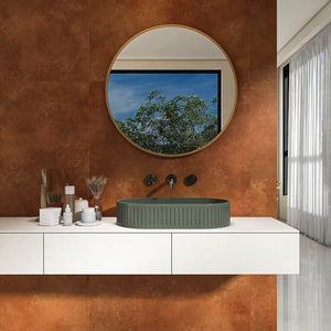 English Elm 23.6'' Oval Concrete Vessel Sink Artisan Matte Finish Above Counter Vanity Basin W1613P368838
