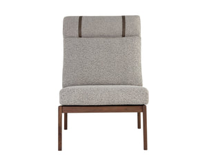 Sunpan Elanor Lounge Chair - Stylish Mid-Century Design with Comfortable Cushioning and Unique Leather Straps Walnut / Altro Cappuccino