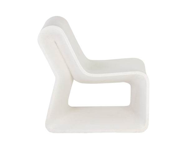 Sunpan Odyssey Lounge Chair - Sculptural Concrete Design for Modern Indoor and Covered Outdoor Spaces White
