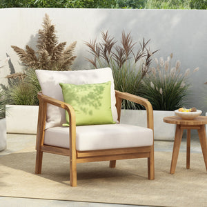 English Elm Christopher Knight Home® - 28" Outdoor Lounge Chair With Woven Backrest, Weather-Resistant Cushions & Solid Wood Frame For Patios N767P255015T