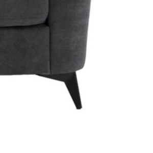 English Elm Carlotta Tufted Gray Woven Loveseat with Pocket Coil Support and Slim Metal Legs B2749S00139
