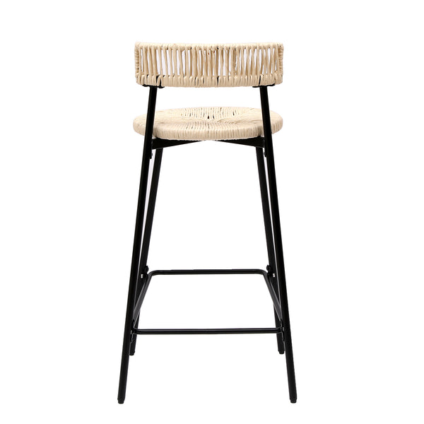 English Elm Counter Stools Set Of 2 - Chic Handwoven Paper Rope Bar Stools For Modern Boho Kitchen & Dining Spaces W1757P271584