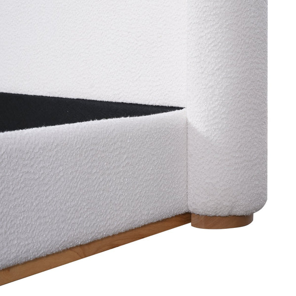 English Elm Christopher Knight Home® - King Boucle Wingback Bed Frame — Solid Rubberwood Base, Plush Upholstered Headboard, No Box Spring Needed, Easy Assembly N757K331590W