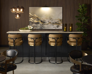 Sunpan PARADISE Luxe Art - 72" x 48" Textured Canvas with Charcoal Frame & Hand-Applied Gold Leaf Accents A0351