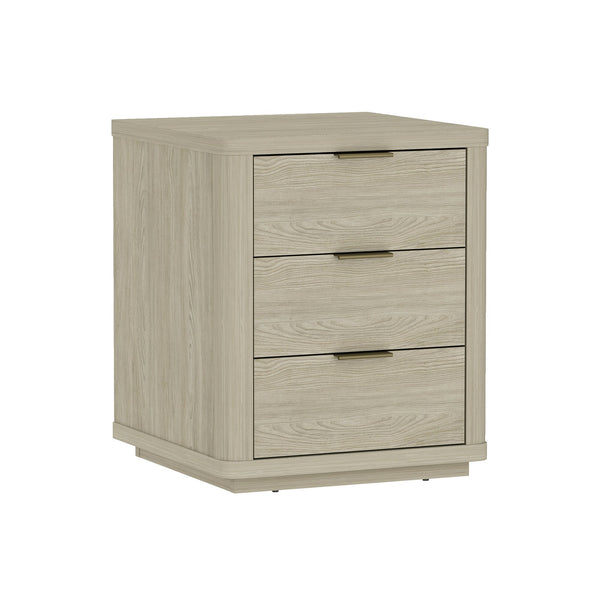 English Elm Evelyn 20" Nightstand: Modern 3-Drawer Design In Natural Finish For Stylish Bedroom Storage Solutions B365P398517