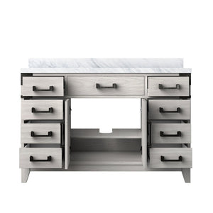 English Elm White Oak Single Bath Vanity 48" W X 22" D With Durable Carrara Marble Top And Ample Storage Space B2731P259827-GIGA