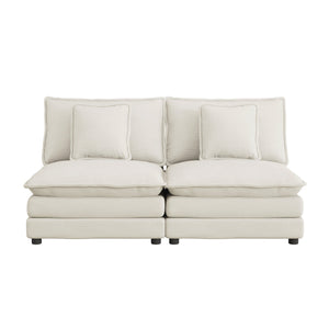 English Elm 70.8" Modern Modular Sofa Couch Upholstered in Corduroy with Pocket Springs, Removable Backrest, Stylish Living Room centerpiece Beige N719S001726A