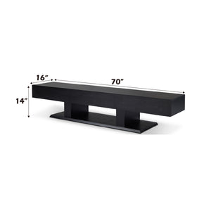 English Elm Follian Black Finish TV Stand with 3 Drawers, Open Shelf, Ball-Bearing Glides for 50" TVs — Modern B2726P255763