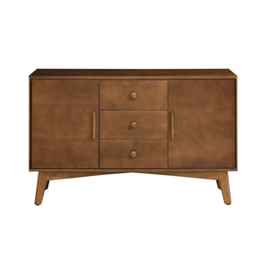 English Elm 47.3" Mid Century Modern Sideboard Buffet with 2 Doors 3 Drawers Walnut — Spacious Storage, Solid Wood Base, Stylish Console Table W1801P195696