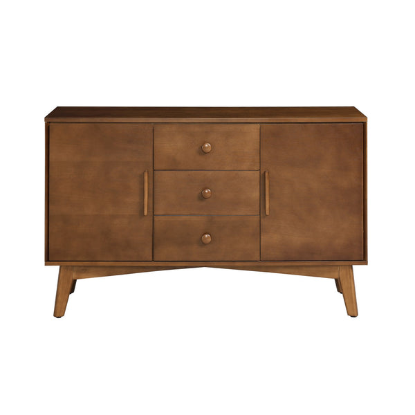 English Elm 47.3" Mid Century Modern Sideboard Buffet with 2 Doors 3 Drawers Walnut — Spacious Storage, Solid Wood Base, Stylish Console Table W1801P195696