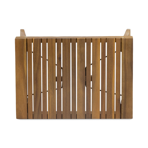English Elm Christopher Knight Home® - KYOTO SIDE TABLE Foldable Slat-Top Wood Accent Table with Classic Leg Frame, Compact 21.5" W Teak 69317.00