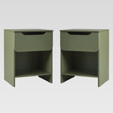 Simple Modern 1-Drawer Nightstand - Set of 2 Green DOMB4CGRC-2PK Walker Edison