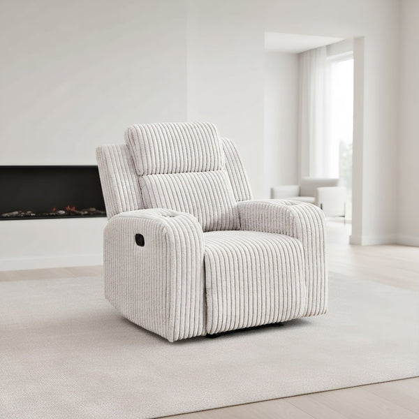 English Elm Recliner Chair Corduroy Upholstered with Bluetooth Speaker and Usb Charging for Living Room Grey W3900P386027