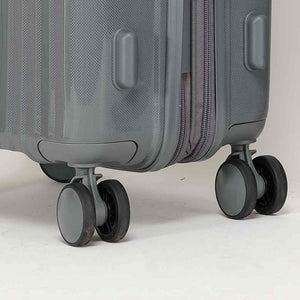 English Elm Luggage 3 Piece Pp Hard Shell Travel Set with Spinner Wheels Expandable Carry On Light Gray T3292P317019