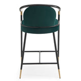 Christopher Knight Home® - Noble House - 26" H Upholstered Counter Stool With Metal Frame (Set Of 2)-Green