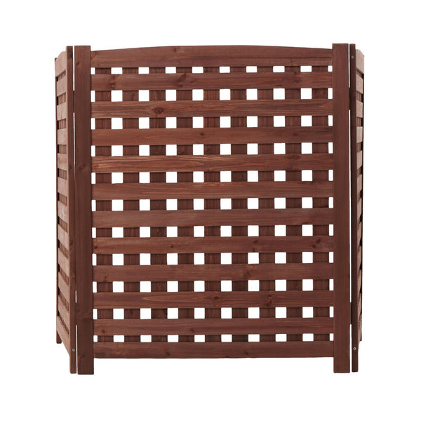 English Elm 3-panel Outdoor Slatted Wood Enclosure Screen for Ac Units Patios and Garden Areas Brown W2640P290517