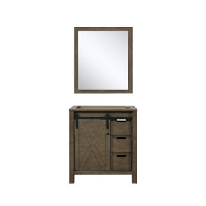 English Elm Rustic Brown Bath Vanity Set With Mirror - Stylish 30" W Vanity, Ample Storage, Ready To Install B2731S00525-GIGA
