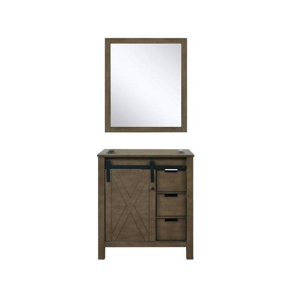 English Elm Rustic Brown Bath Vanity Set With Mirror - Stylish 30" W Vanity, Ample Storage, Ready To Install B2731S00525-GIGA