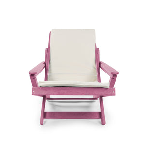 English Elm Pinecrest Outdoor Folding Lounge Chair Recycled Hdpe Reclining Patio Seat with Cushion Burgundy B2745P409695