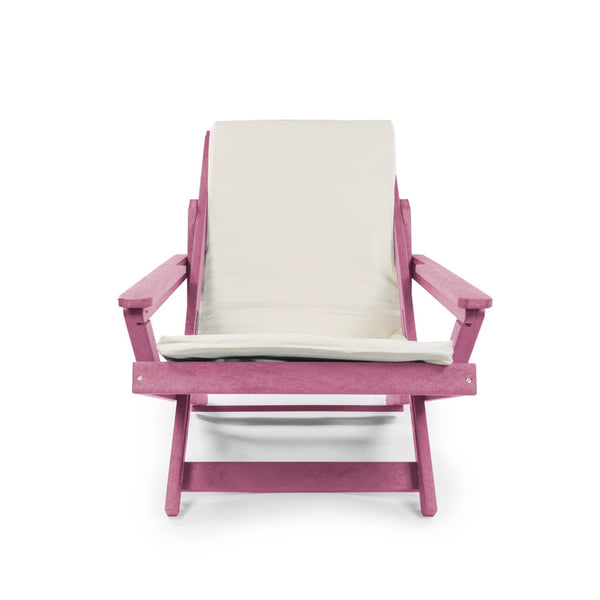 English Elm Pinecrest Outdoor Folding Lounge Chair Recycled Hdpe Reclining Patio Seat with Cushion Burgundy B2745P409695