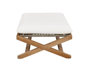 Sunpan Bari Outdoor Stool - Stylish Teak & Aluminum Design for Modern Patios and Relaxing Spaces Natural / Stinson White