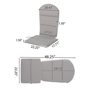 English Elm Christopher Knight Home® - Chair Cushion - Stylish Gray Adirondack Seat Pad For Outdoor Comfort & Easy Maintenance, 48.25" L N769P577024G