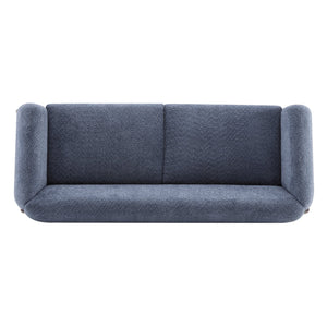 English Elm Christopher Knight Home® - 82Inches Oversized Navy Blue Boucle Sherpa Sofa - Plush Comfort, Modern Style & Walnut Legs N771P205090U_N771P205091U