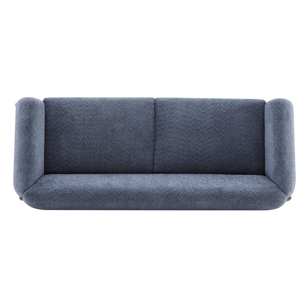 English Elm Christopher Knight Home® - 82Inches Oversized Navy Blue Boucle Sherpa Sofa - Plush Comfort, Modern Style & Walnut Legs N771P205090U_N771P205091U