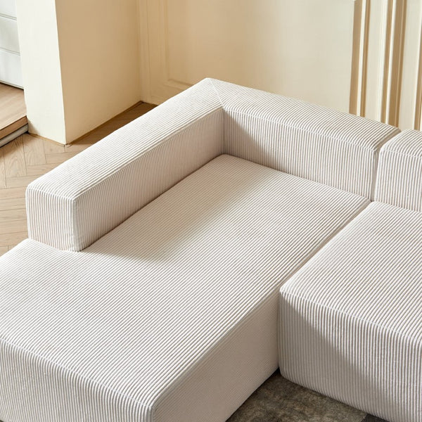 English Elm Reversible Corduroy U-Shaped Sectional Sofa - Plush Comfort For Modern Living Rooms! W1765S00118-GIGA