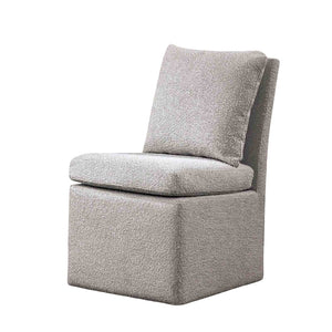 English Elm Light Gray Finish Contemporary Dining Chair Set of 2 with Removable Back Pillow, Casters, Cushioned Comfort for Modern Homes Cafés B2741P406963