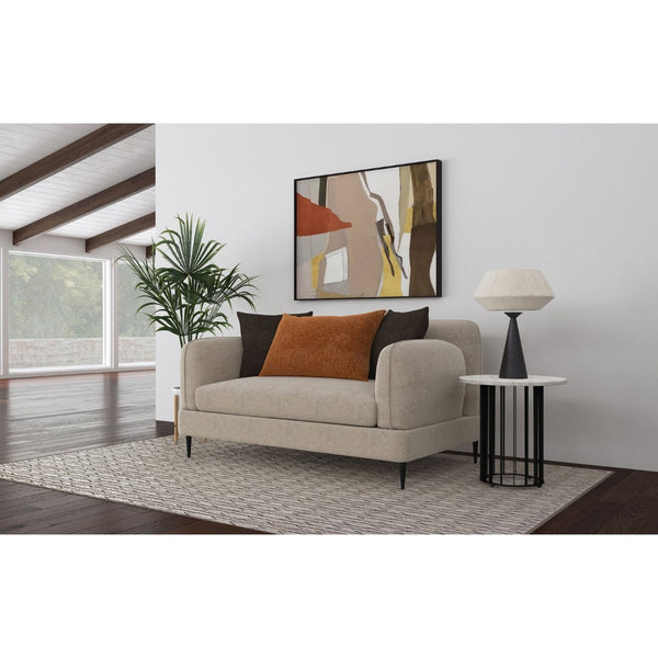 English Elm Repley Chenille Upholstered Loveseat with Sculpted Arms and Tapered Metal Legs B062P448031