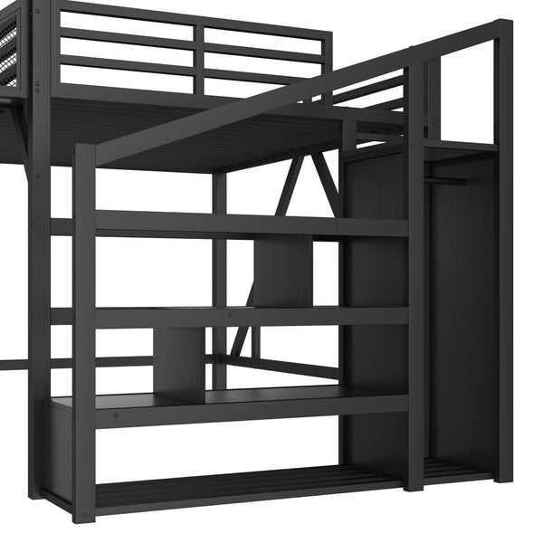 English Elm Twin House Frame Bed Pine Wood with Storage Drawers and Shelves for Kids Bedroom W1580S00410
