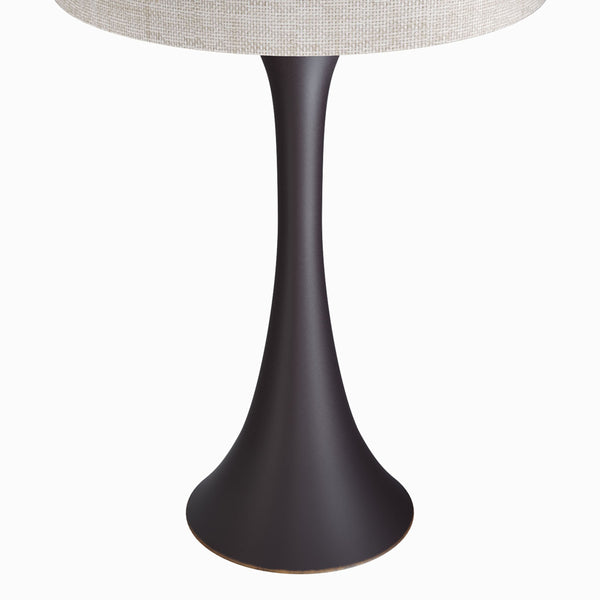 English Elm Lenuxe 24" Contemporary Metal Table Lamp Set of 2 in Oil Rubbed Bronze with Natural Linen Shade, 3-Way B202P224074