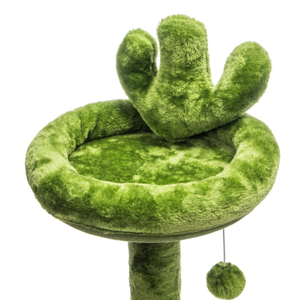 English Elm 72in Cactus Cat Tower Sisal Posts Plush Perches Capsule Pod Multi-level Climb Green W1578P447627