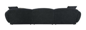 English Elm Lucifer Contemporary Black & White Shimmer Fabric Sectional Sofa with 3 Pillows, Full Foam Comfort B2726S00470