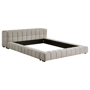 English Elm Kinsley Channel Tufted Platform Bed Low Profile Upholstered Frame for Modern Bedrooms B062S01680