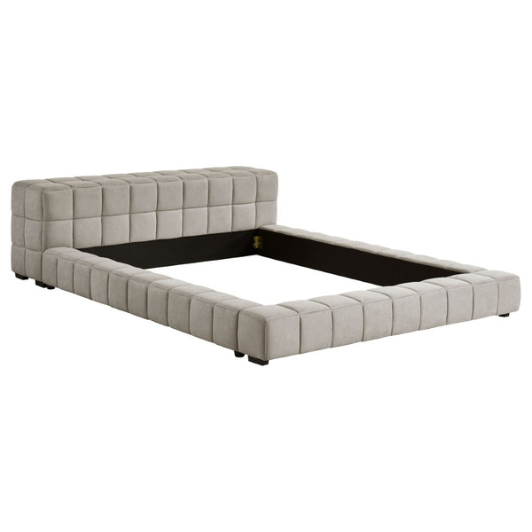 English Elm Kinsley Channel Tufted Platform Bed Low Profile Upholstered Frame for Modern Bedrooms B062S01680