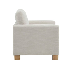 English Elm Christopher Knight Home® - Harmonia Fabric Upholstered Armchair with Rubber Wood Frame, Pillow Back, Square Arms for Cozy Lounging Beige,Natural 32.25 L x 30.5 W x 25.75 H N776P248436I