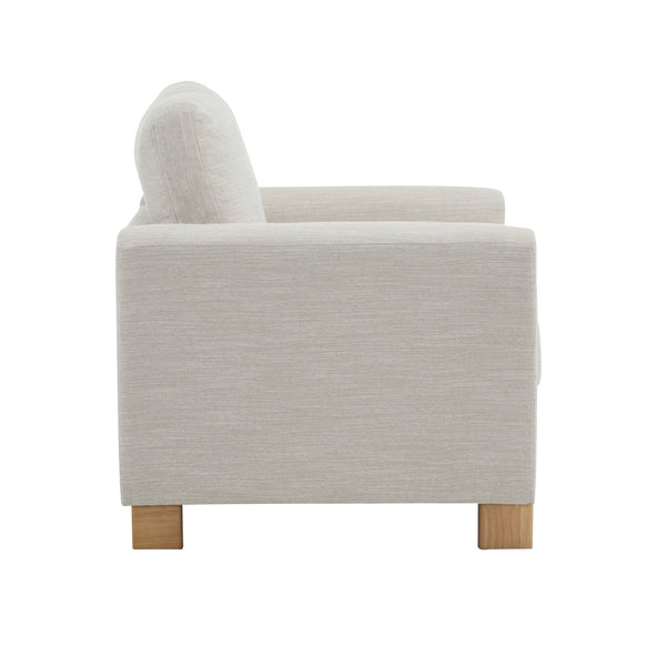 English Elm Christopher Knight Home® - Harmonia Fabric Upholstered Armchair with Rubber Wood Frame, Pillow Back, Square Arms for Cozy Lounging Beige,Natural 32.25 L x 30.5 W x 25.75 H N776P248436I