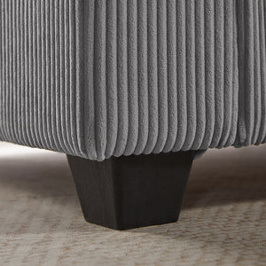 English Elm Rowan 107" Dark Gray Corduroy Sectional Sofa with Right Chaise, USB & USB-C Ports, Storage Ottoman B061S00922