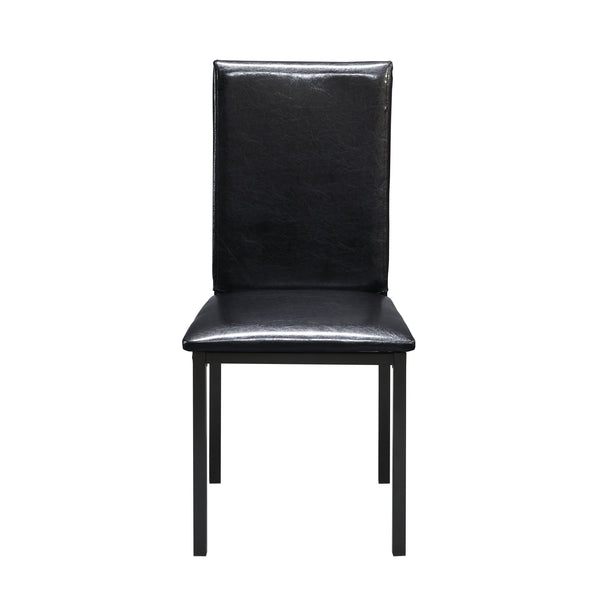 English Elm 2pc Tempe Writing Desk and Chair Set Faux Marble Top Black Metal Frame Faux Leather Chair Compact Home Office Style B011P264610