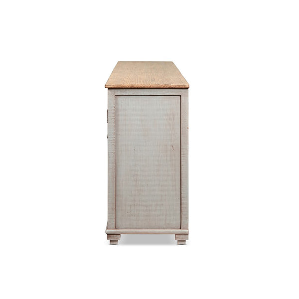 English Elm Colette Reclaimed Pine Six Door Sideboard Wide Farmhouse Storage for Dining Rooms B2719P489278