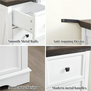 English Elm 6 Drawer Dresser with Wood Grain Finish, Anti-Tip, Smooth Metal Rails & Modern Handles 45.67"L x20.67"W W2275P149783