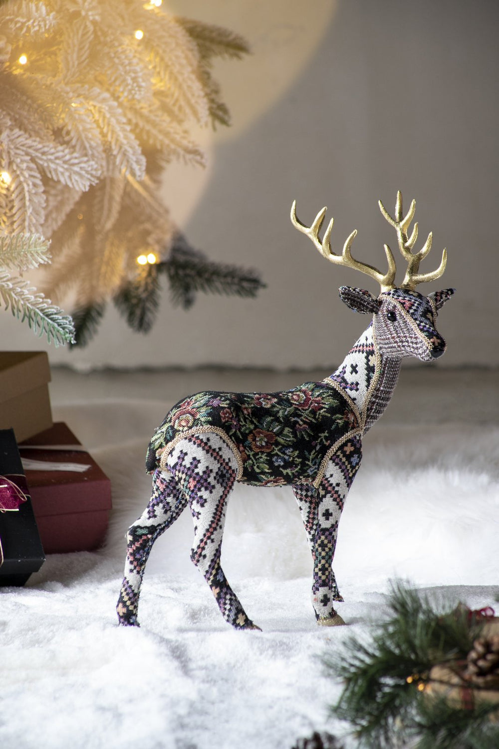 English Elm 13x6.3x16.5" Velvet Foam Standing Deer - Multi-Color Modern Timeless Accent, Lightweight Decor W2078P359168