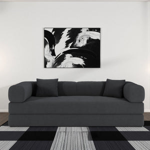 English Elm 78.8inch Modular sofa bed with removable backrest, foldable design, washable corduroy cover, versatile transforms into double bed and lounge seating for living spaces Gray W3147P351667